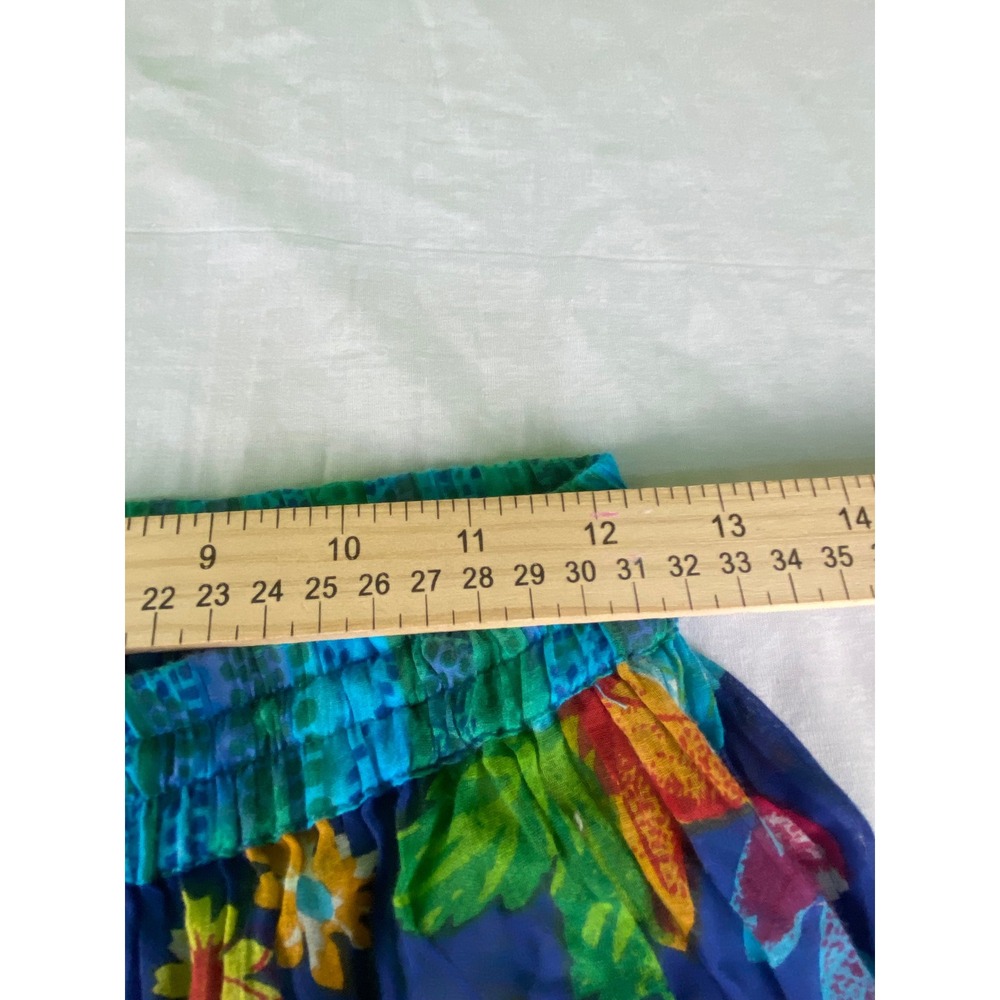 Anu By Natural Floral Tiered Maxi Skirt Cotton Boho‎ Hippie Colorful Small - Picture 2 of 5